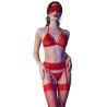Chilirose - Cr 4467 Ensemble Quatre Pièces Rouge L/Xl